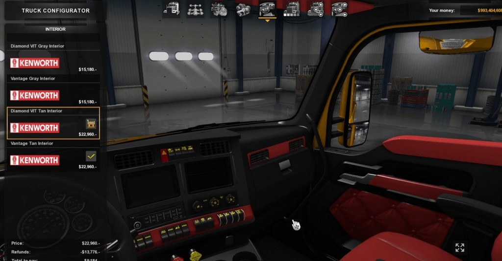 Kenworth T680 Reddy interior for ATS-2 - American Truck Simulator mod ...