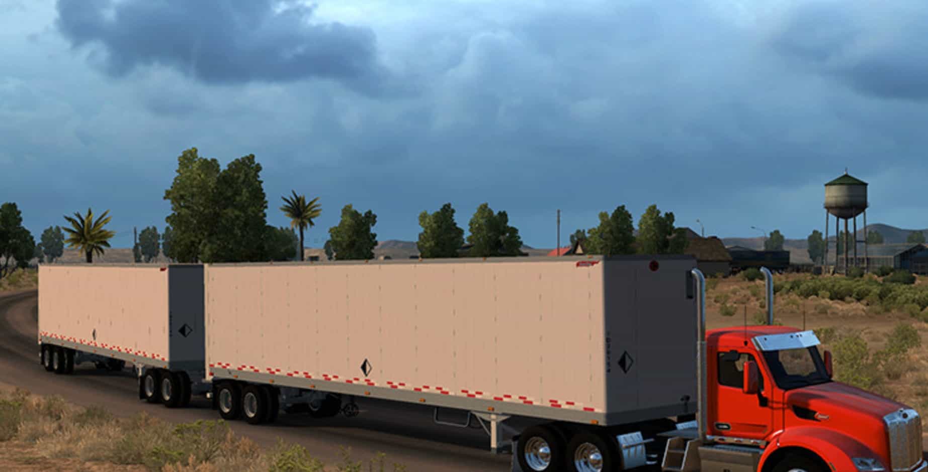 Trailer net. American Truck Simulator прицепы. Двойной прицеп. Сцепка Turnpike. Double Trailer.