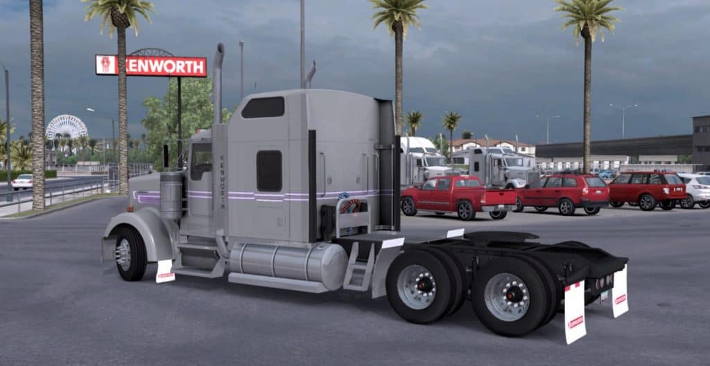 Kenworth W9001 Gray On Purple Skin Mod (1) - American Truck Simulator 